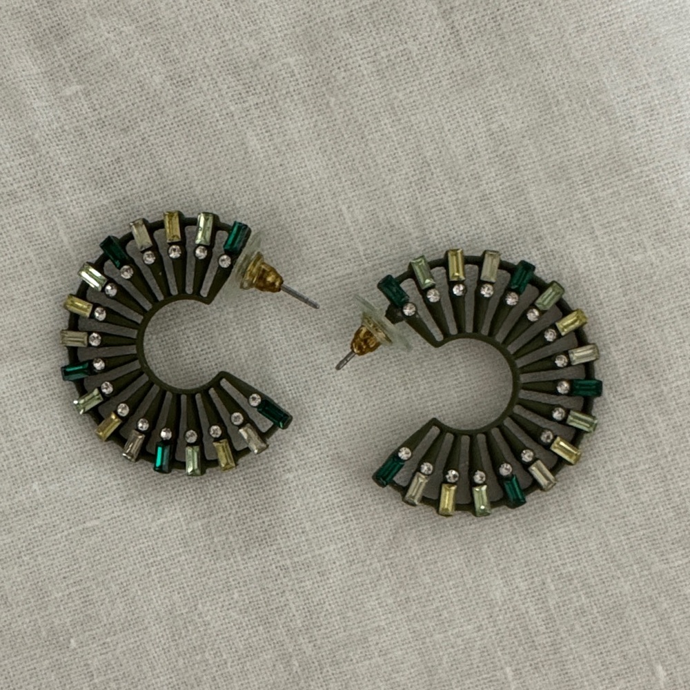 Elegant Green and Gold Earrings